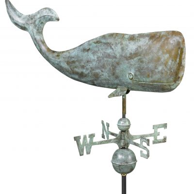 Blue Veder Large Whale Weather Vane