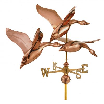 Polished Copper Geese Weather Vane
