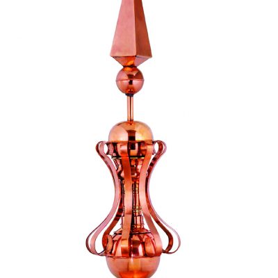 King Luther Finial Weather Vane - Polished Copper