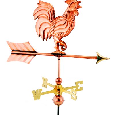 Polished Copper Rooster Weather Vane