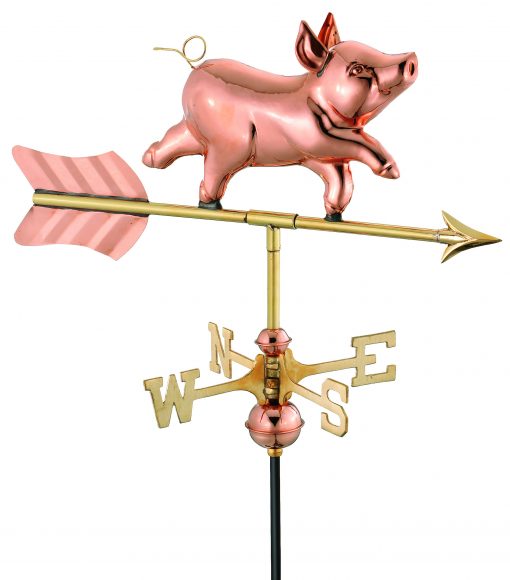 Polished Copper Pig Weather Vane