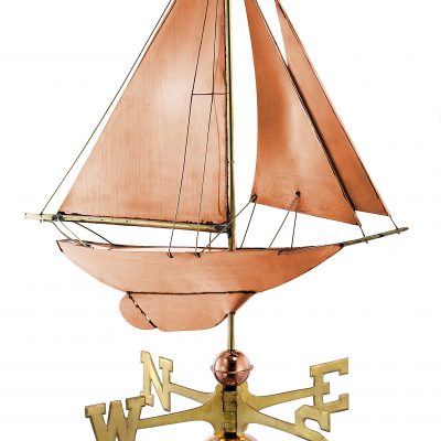 Polished Copper Sail Boat Weather Vane