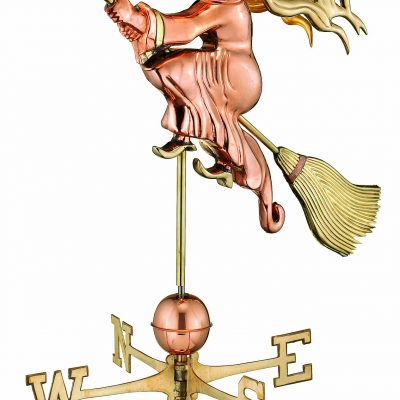 Polished Copper Witch Weather Vane