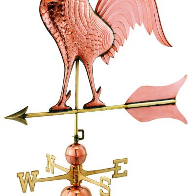 Polished Copper Rooster Weather Vane